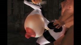 Кадр 3 с порно мультика Выебали в два члена фурри корову и подоили её грудь